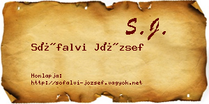 Sófalvi József névjegykártya